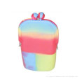 Blended Color Silicone Coin Purse Silicone Pouch Wallet Purse Cover Card Holder Cellphone